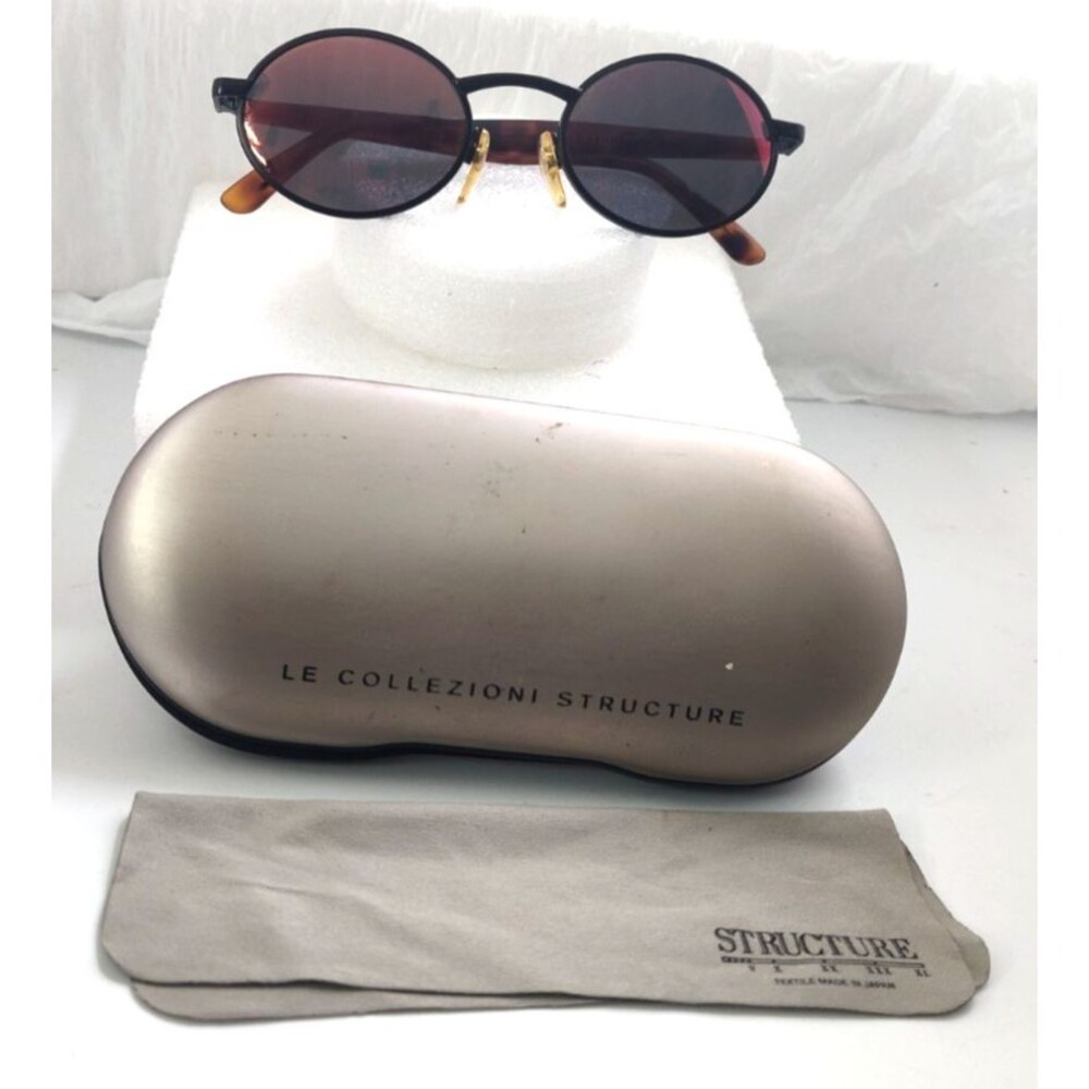 Y2K Structure Handmade Sunglasses Oval Metal John Lennon Style wCase 50-19-133mm